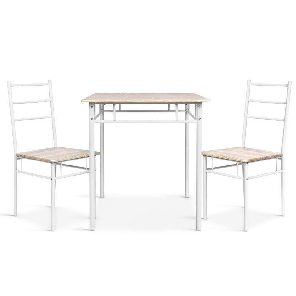 Kings 3 Piece Dining Set - Natural - Artiss 3 Piece Dining Set - Natural