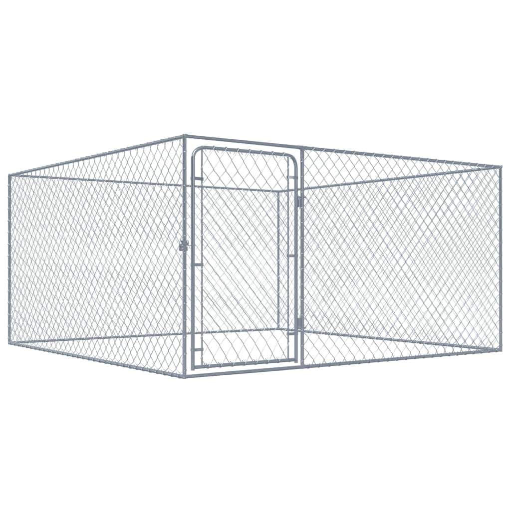 Outdoor Dog Kennel Galvanised Steel 2x2x1m