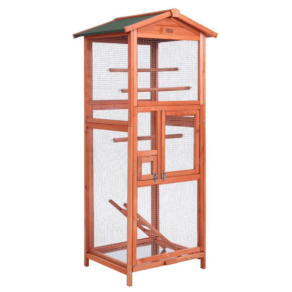 Bird Cage Wooden Pet Cages Aviary Large Carrier Travel Canary Cockatoo Parrot XL