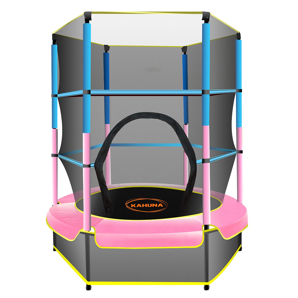 4.5ft Trampoline Round Free Safety Net Spring Pad Cover Mat Outdoor - Blue Pink