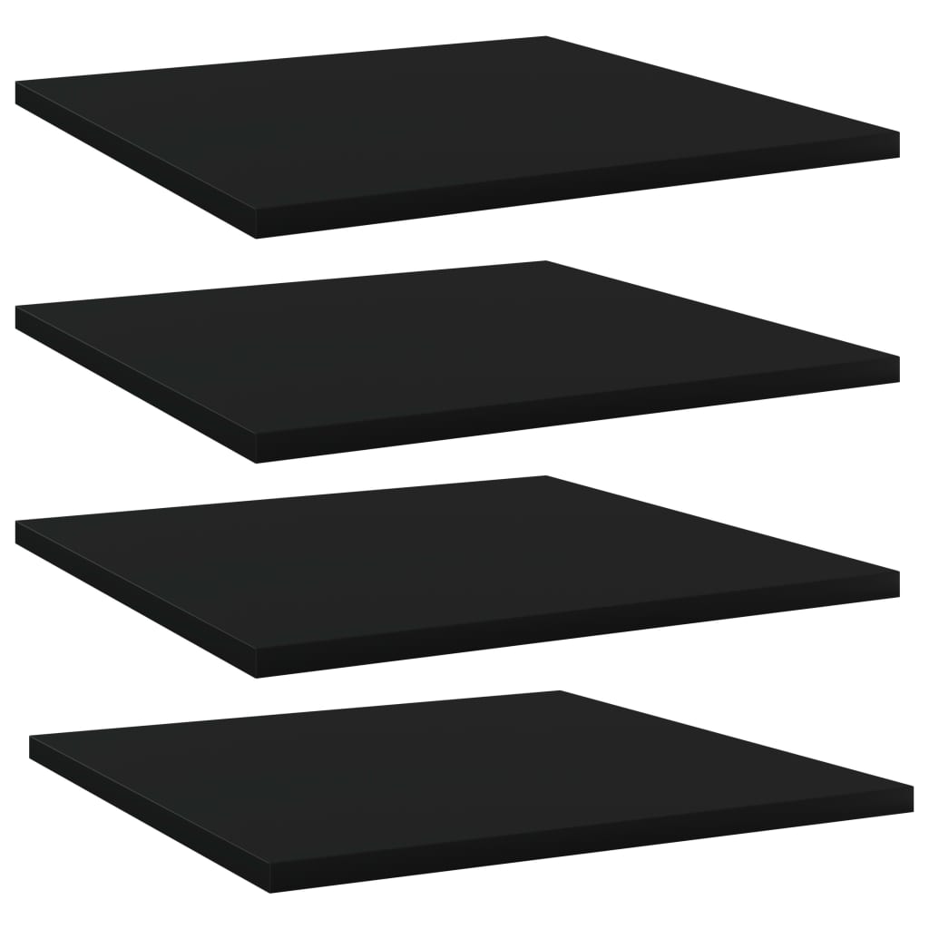 Bookshelf Boards 4 pcs Black 40x40x1.5 cm Engineered Wood
