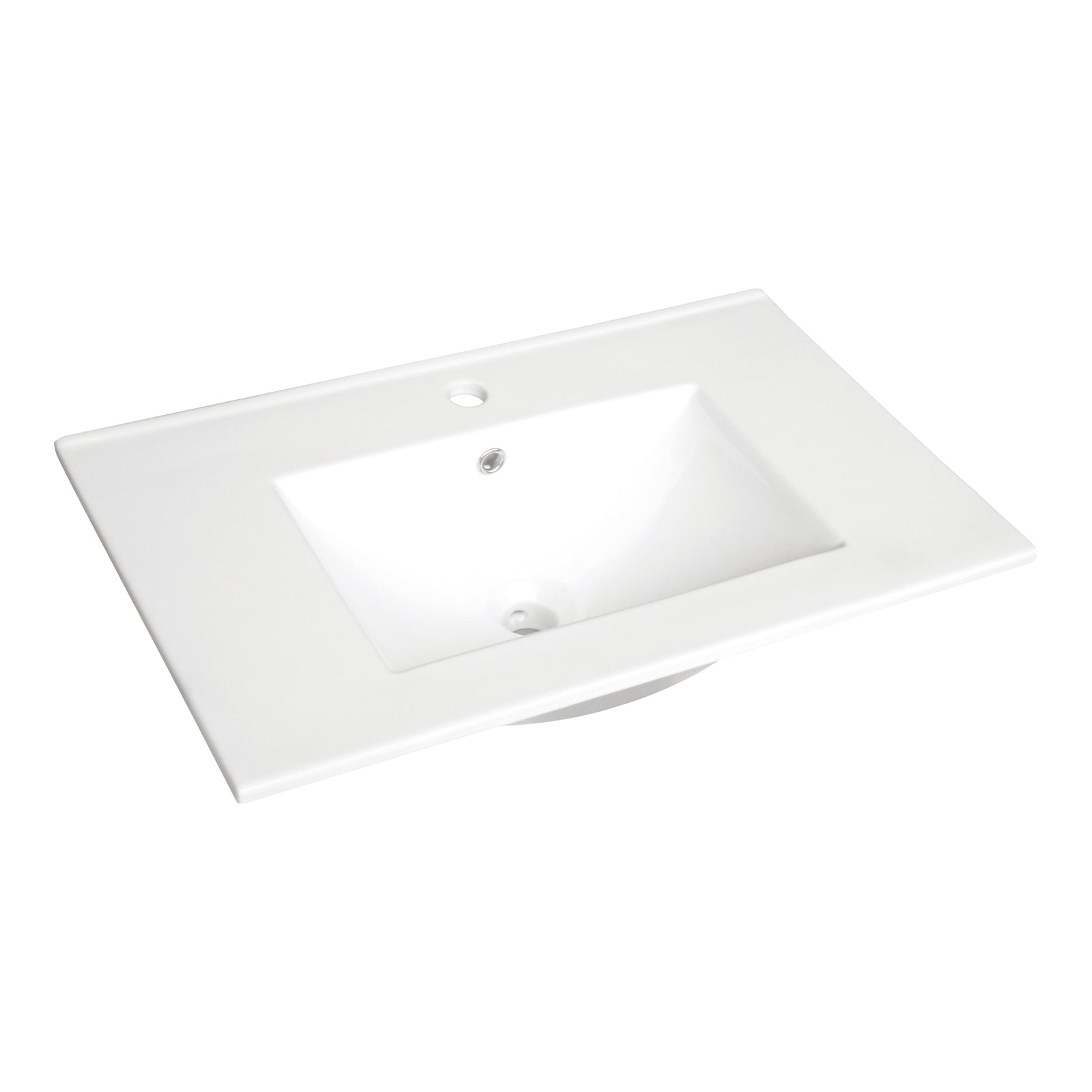 750mm Thin Edge Ceramic Vanity Basin with Overflow   1 Tap Hole