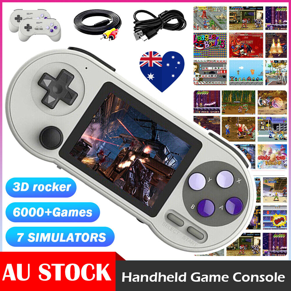 SF2000 3inch IPS Handheld Game Console Built-in 6000 Games Retro Games FC/SFC AU