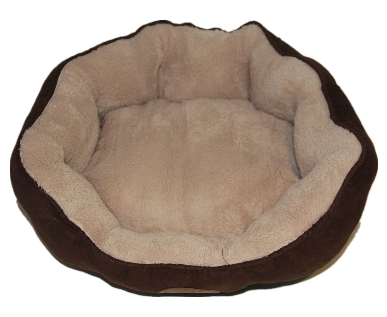 Washable Brown Fleece Dog Cat Bed-Medium