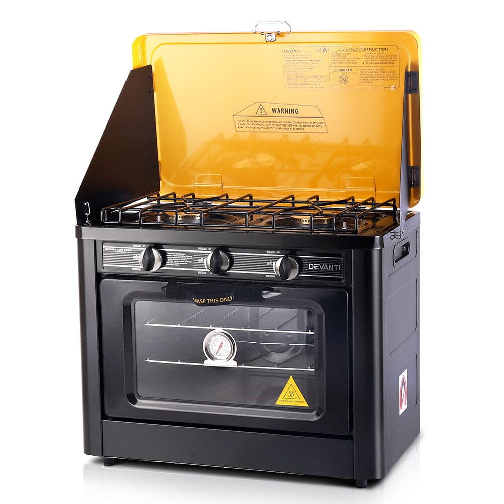 Dev King 3 Burner Portable Oven - Black & Yellow