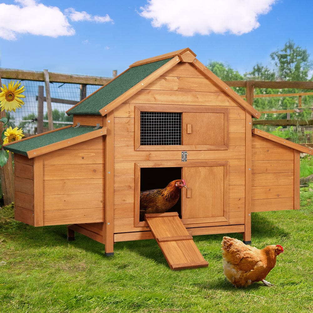 Chicken Coop Rabbit Hutch 150cm x 68cm x 96cm Large Chicken Coop House Run Cage Wooden