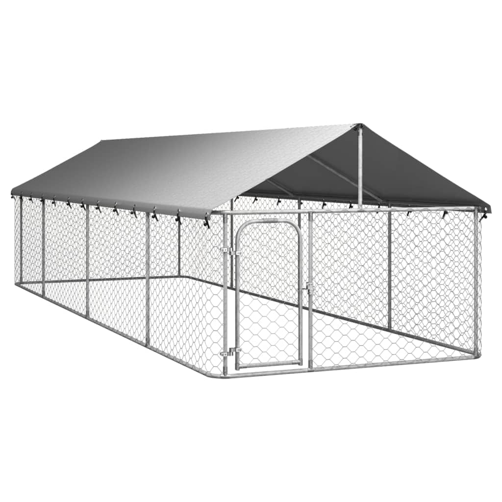 Outdoor Dog Kennel with Roof 600x200x150 cm