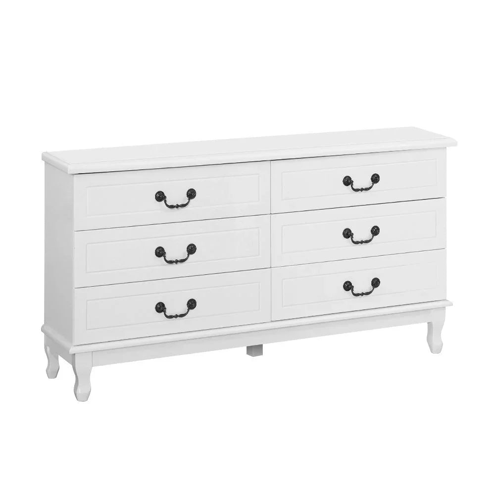 Chest of Drawers Dresser Table Lowboy Storage Cabinet White KUBI Bedroom