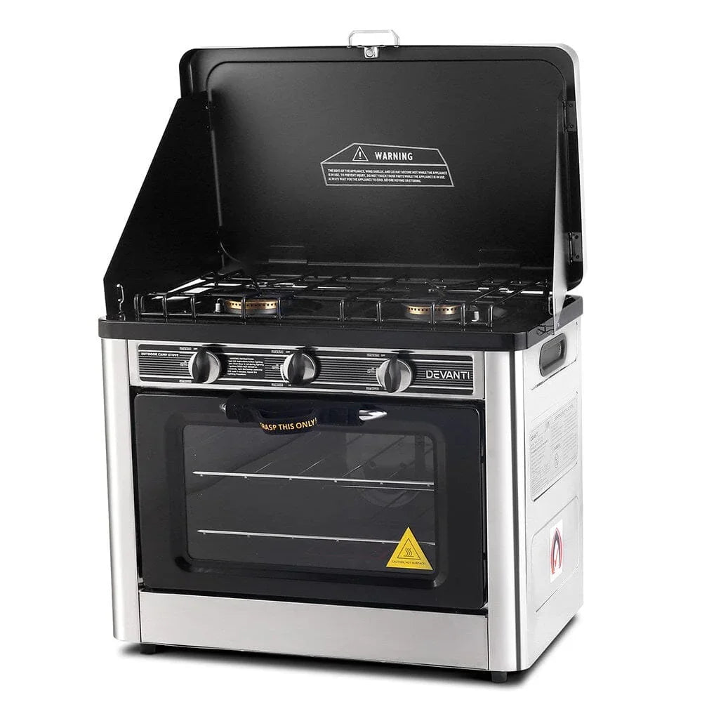 Dev King 3 Burner Portable Oven - Silver & Black