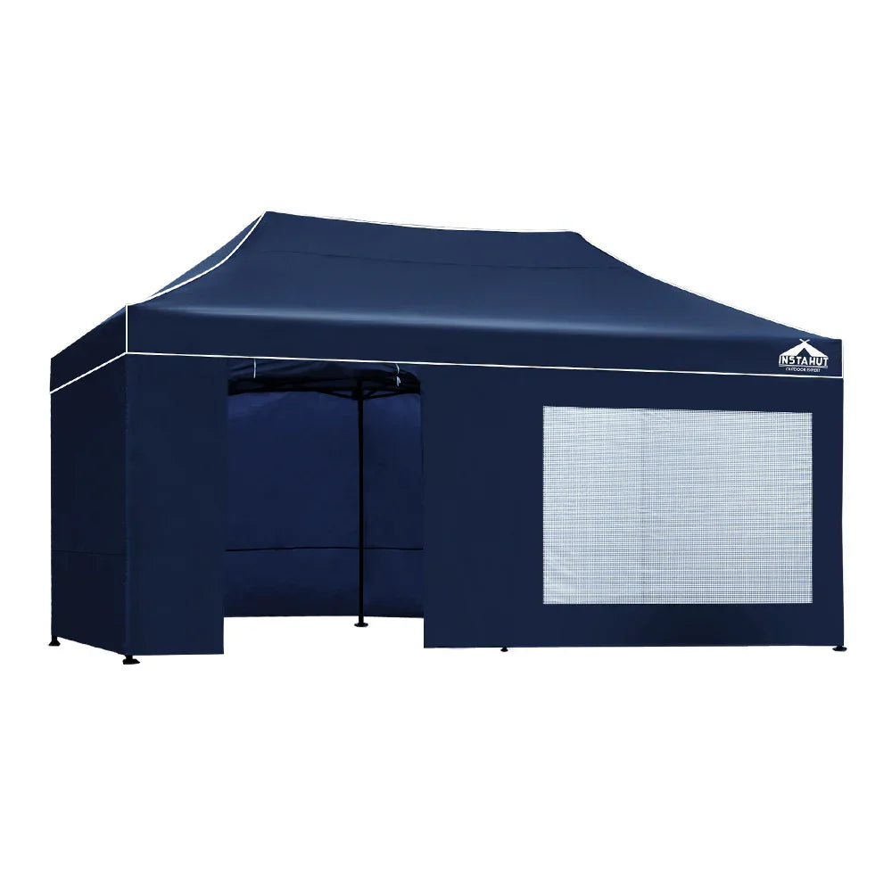 Gazebo Pop Up Marquee 3x6 Folding Tent Gazebos Camping 500D Oxford Navy