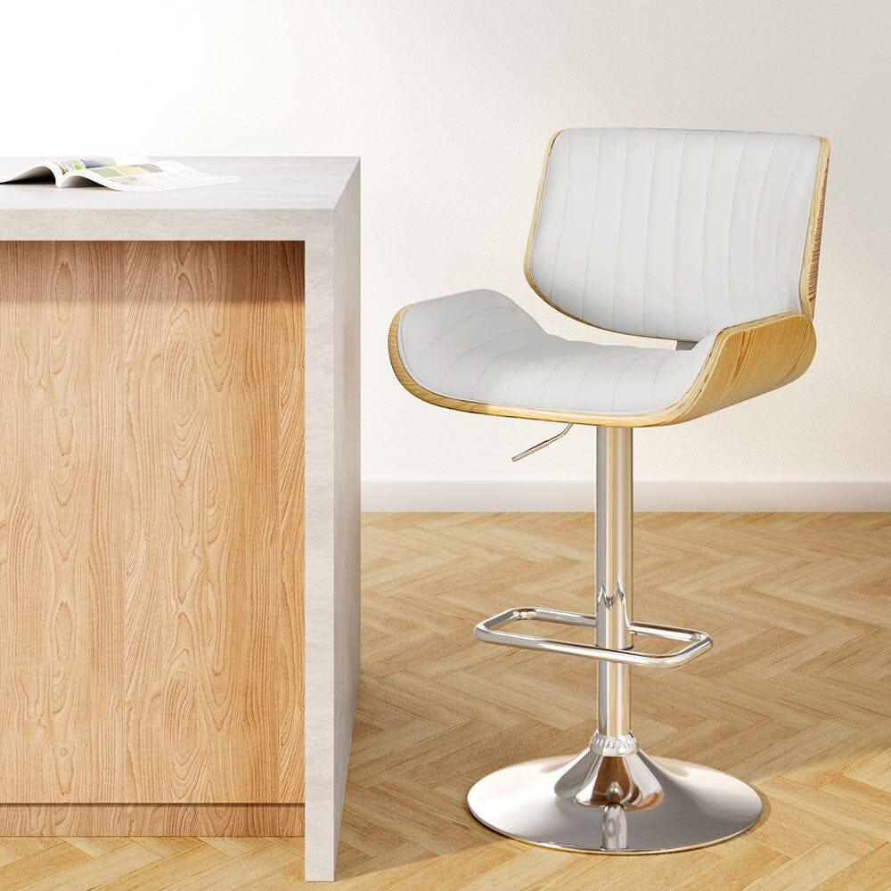 Artiss Bar Stools Swivel Leather Chairs Wooden