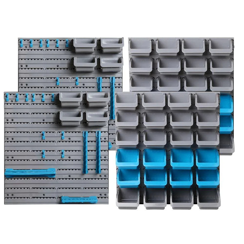 88 Parts Wall-Mounted Storage Bin Rack Tool Garage Shelving Organiser Box