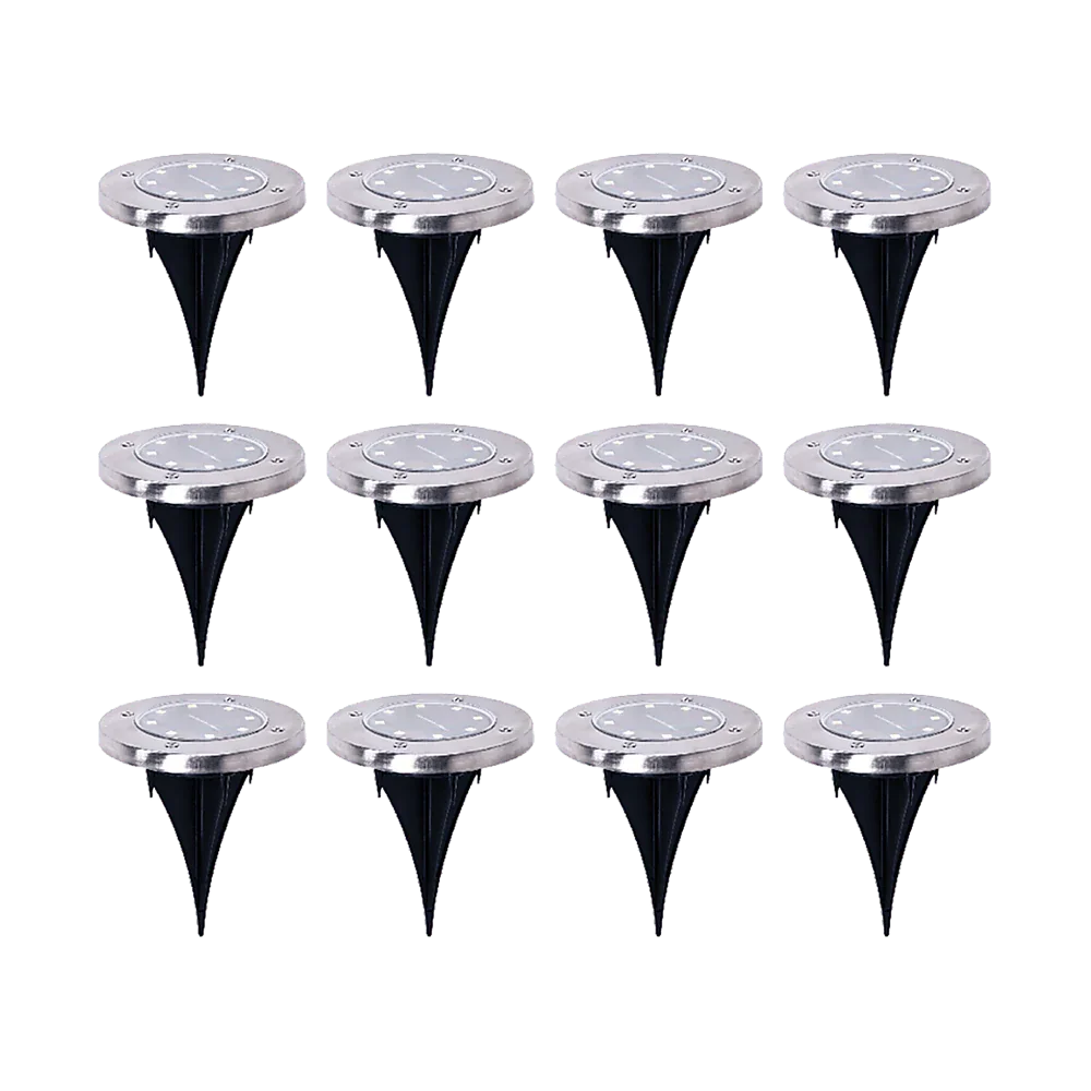 12x Solar Powered LED Buried Inground Recessed Light Garden Outdoor Deck Path