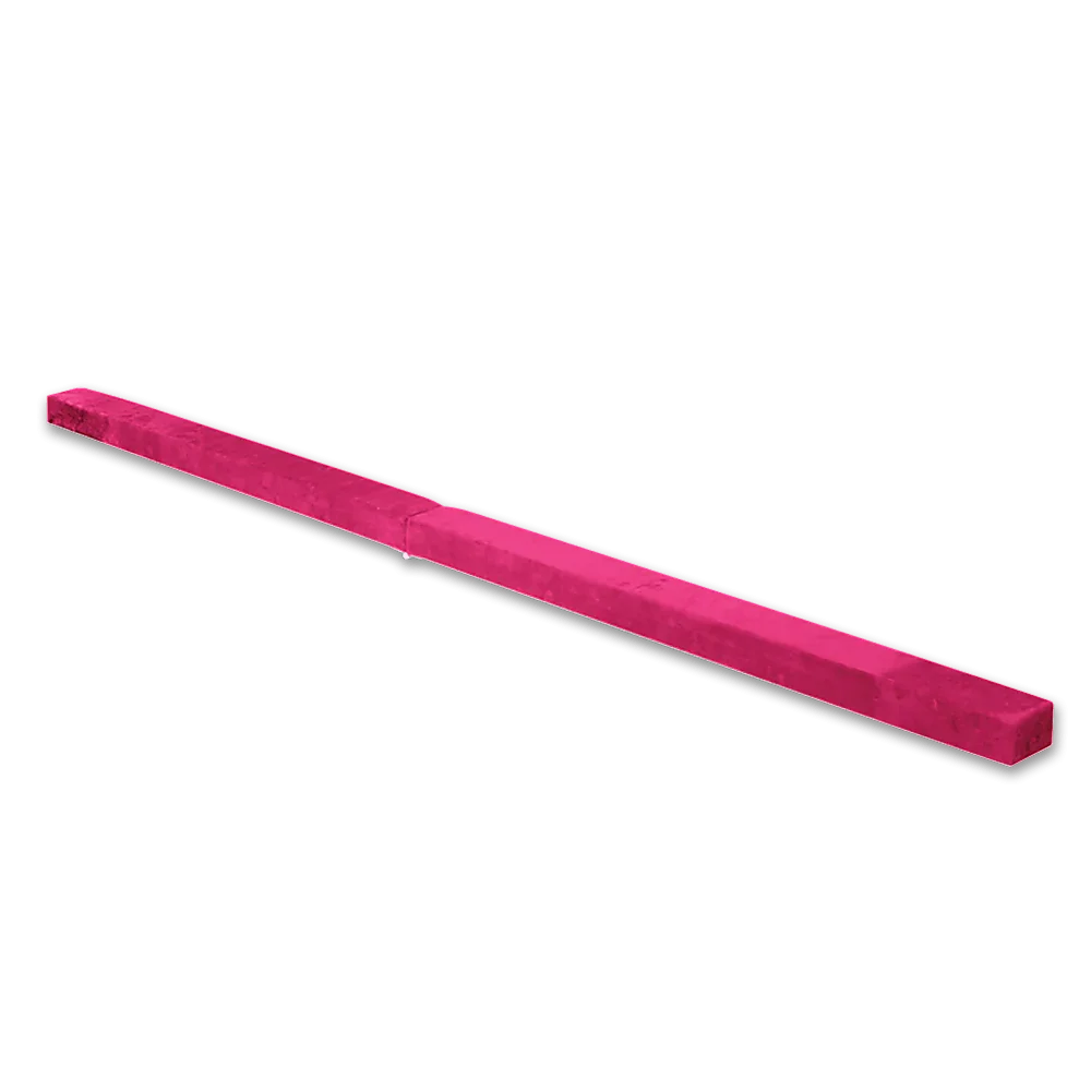 2.2m Gymnastics Folding Balance Beam Pink Synthetic Suede