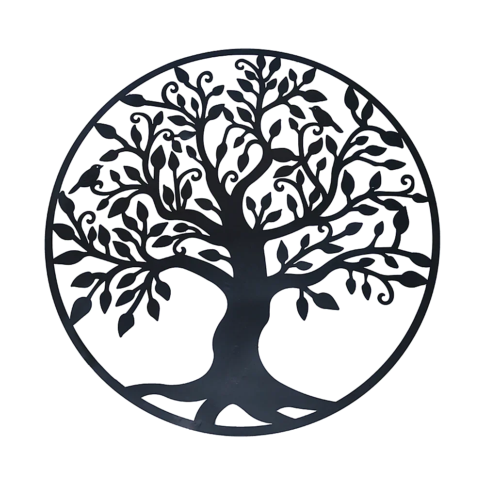 Black Tree of Life Wall Art Hanging Metal Iron Sculpture Garden 99cm