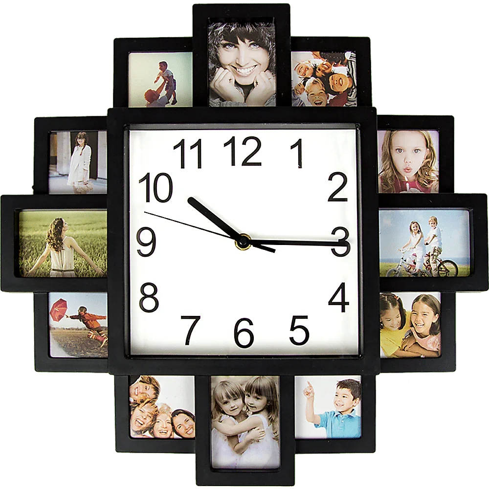 Photo Frame Clock Picture Collage 12Picture Display Photowall
