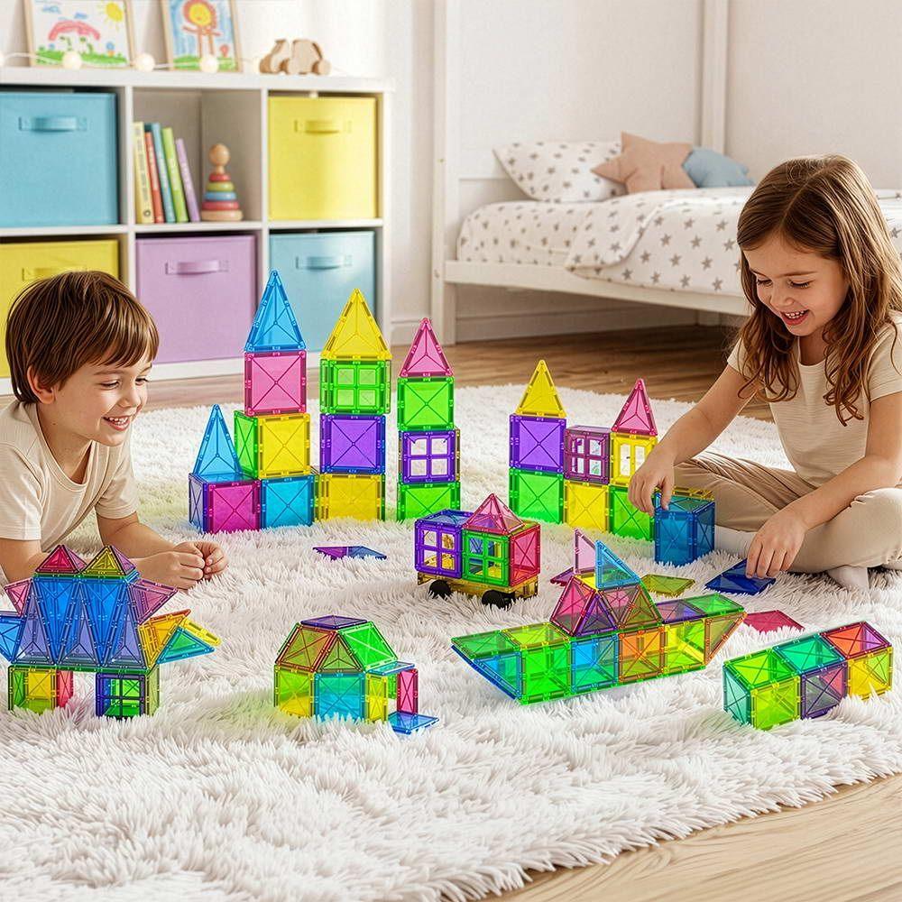 Keezi 120pcs Kids Magnetic Tiles Blocks Building Educational Toys Children Gift
